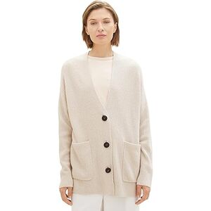 TOM TAILOR Women's 1038006 Cardigan Sweater, 32398-Clouds Grey Melange, L TOM TAILOR Women's 1038006 Cardigan Sweater, 32398-Clouds Grey Melange, L