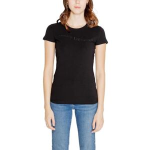 Armani Exchange Women's Slim Fit Embellished Wave Logo Tee T-Shirt, Black, Large Armani Exchange Women's Slim Fit Embellished Wave Logo Tee T-Shirt, Black, Large