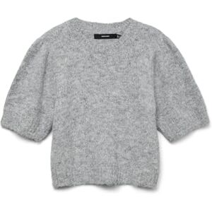 VERO MODA VMNOVAH SS O-Neck Puff Pullover GA NOOS, Medium Grey Melange, XL VERO MODA VMNOVAH SS O-Neck Puff Pullover GA NOOS, Medium Grey Melange, XL