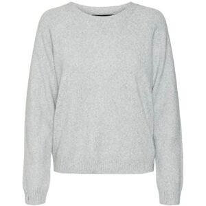 VERO MODA Women's Vmdoffyshine LS O-Neck Blouse Rep Noos Knitted Jumper, Light Grey Melange/Detail: w. Silver Lurex, XXL VERO MODA Women's Vmdoffyshine LS O-Neck Blouse Rep Noos Knitted Jumper, Light Grey Melange/Detail: w. Silver Lurex, XXL