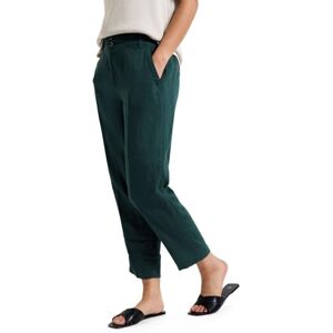 Street One Women's A378743 Linen Chinos in Casual fit, Dark Garden Green, 16 Street One Women's A378743 Linen Chinos in Casual fit, Dark Garden Green, 16