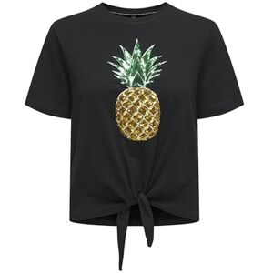 ONLY Onlkita S/S Fruit Knot Top Box JRS, Black, S ONLY Onlkita S/S Fruit Knot Top Box JRS, Black, S