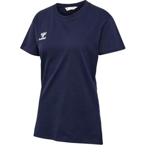 hummel GO 2.0 Women's Short-Sleeved Sports Shirt for Sports, Fitness and Leisure, Basic Shirt Made of 100% Organic Cotton, Stretchy Material, Crew Neck Marine hummel GO 2.0 Women's Short-Sleeved Sports Shirt for Sports, Fitness and Leisure, Basic Shirt Made of 100% Organic Cotton, Stretchy Material, Crew Neck Marine