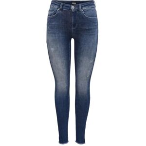 ONLY Women's ONLBLUSH Life MID SK ANK RAW REA811 NOOS Jeans, Dark Blue Denim, L / 30 ONLY Women's ONLBLUSH Life MID SK ANK RAW REA811 NOOS Jeans, Dark Blue Denim, L / 30