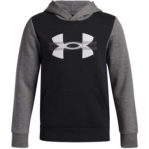 Under Armour Boys' Rival Fleece Colourblock Graphic Hoodie, Comfortable and Warm Boys' Hoodie with Raglan Sleeves, Hooded Top for Sports and Casual Wear,Black/Castlerock Light Heather/White,YXS Under Armour Boys' Rival Fleece Colourblock Graphic Hoodie, Comfortable and Warm Boys' Hoodie with Raglan Sleeves, Hooded Top for Sports and Casual Wear,Black/Castlerock Light Heather/White,YXS
