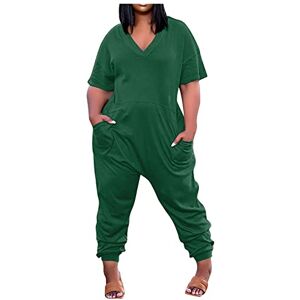 HAOLEI Jumpsuit for Women UK Plus Size 22-24 Oversized Jumpsuits Clearance Casual V Neck Short Sleeve Playsuit Rainbow Tie Dye Print Jumpsuits Onesies Rompers Harem Trousers with Pockets