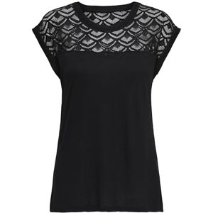 ONLY Women's Onlnicole Life S/S Mix Top Noos JRS T-Shirt, Black (Black), XS ONLY Women's Onlnicole Life S/S Mix Top Noos JRS T-Shirt, Black (Black), XS