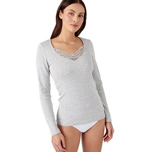 Damart Women's Long Sleeve T-Shirt, Guipure, Flecked Grey, M Damart Women's Long Sleeve T-Shirt, Guipure, Flecked Grey, M