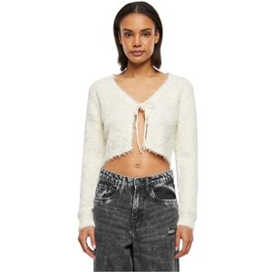 Urban Classics Women's Ladies Tied Cropped Feather Cardigan Sweater, Whitesand, XL Urban Classics Women's Ladies Tied Cropped Feather Cardigan Sweater, Whitesand, XL
