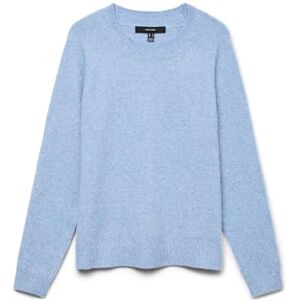 VERO MODA Women's Vmdoffy LS O-Neck Blouse Ga Noos Sweater, Blue Jasper/Detail: Melange, XXL VERO MODA Women's Vmdoffy LS O-Neck Blouse Ga Noos Sweater, Blue Jasper/Detail: Melange, XXL