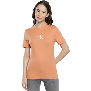 Calvin Klein Jeans Women Short-Sleeve T-Shirt Monologo Slim Fit Crew Neck, Orange (Tropical Orange), XL Calvin Klein Jeans Women Short-Sleeve T-Shirt Monologo Slim Fit Crew Neck, Orange (Tropical Orange), XL