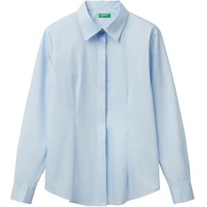 United Colors of Benetton Women's Camicia 54kxdq03b Shirt, Blue, L United Colors of Benetton Women's Camicia 54kxdq03b Shirt, Blue, L