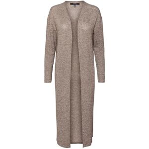 VERO MODA Women's Vmbrianna Ls Open Calf Cardigan Boo Sweater, Brown Lentil/Detail: w. Birch Melange, S VERO MODA Women's Vmbrianna Ls Open Calf Cardigan Boo Sweater, Brown Lentil/Detail: w. Birch Melange, S