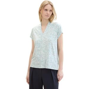 TOM TAILOR Women's 1041548 T-Shirt, 35293-Blue Tiny Flower Design, M TOM TAILOR Women's 1041548 T-Shirt, 35293-Blue Tiny Flower Design, M
