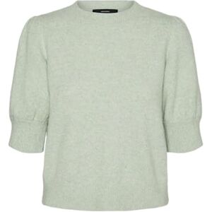 VERO MODA Women's Vmdoffy Ga Noos 2/4 O-Neck Pullover Sweater, Reseda/Detail:Melange, S VERO MODA Women's Vmdoffy Ga Noos 2/4 O-Neck Pullover Sweater, Reseda/Detail:Melange, S