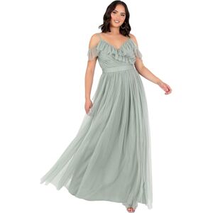 Anaya with Love Women's Maxi Dress Ladies Sleeveless V-Neck Cold Shoulder Tulle Sash Tie Belt A-line Bridesmaid Wedding Guest Ball Gown, Frosty Green, 12 Anaya with Love Women's Maxi Dress Ladies Sleeveless V-Neck Cold Shoulder Tulle Sash Tie Belt A-line Bridesmaid Wedding Guest Ball Gown, Frosty Green, 12