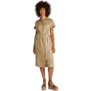 Tommy Hilfiger Women’s Short Sleeve Linen Belted Midi Shirt Dress, Brown (Camel), 16 Tommy Hilfiger Women’s Short Sleeve Linen Belted Midi Shirt Dress, Brown (Camel), 16