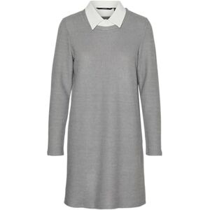 VERO MODA Women's Vmebba Ls Short Dress JRS Boo Ga, Medium Grey Melange/Detail: Melange, XS VERO MODA Women's Vmebba Ls Short Dress JRS Boo Ga, Medium Grey Melange/Detail: Melange, XS