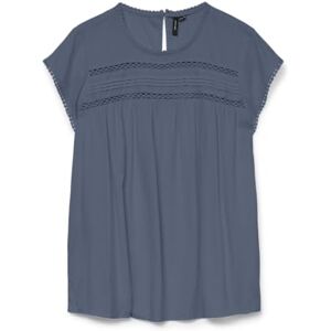 VERO MODA Women's Vmdebbie Pleat S/L Top Ga Noos, China Blue, M VERO MODA Women's Vmdebbie Pleat S/L Top Ga Noos, China Blue, M