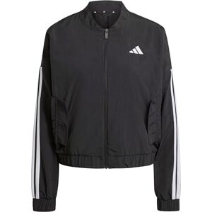 adidas Women's ESSENTIALS 3-STRIPES LIFESTYLE WOVEN BOMBER JACKET, black/white, XS adidas Women's ESSENTIALS 3-STRIPES LIFESTYLE WOVEN BOMBER JACKET, black/white, XS