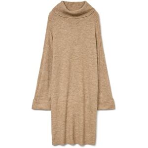 VERO MODA Women's Vmjupiter Ls Cowlneck Short Dress Bf, Silver Mink/Detail: w. Melange, XS VERO MODA Women's Vmjupiter Ls Cowlneck Short Dress Bf, Silver Mink/Detail: w. Melange, XS