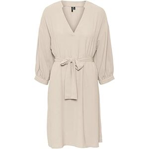 VERO MODA Women's Vmpye 3/4 Abk Dress WVN Btq Ga, Grey (Whitecap Gray), XS VERO MODA Women's Vmpye 3/4 Abk Dress WVN Btq Ga, Grey (Whitecap Gray), XS