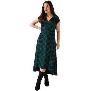 Joe Browns Women's Lace-Up Tartan Check High-Low Maxi Dress with Corsage, Regular, Green, UK 8 Joe Browns Women's Lace-Up Tartan Check High-Low Maxi Dress with Corsage, Regular, Green, UK 8