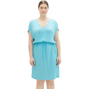 TOM TAILOR Women's 1037321 Plus Size Dress with Structure and tie Belt, 26007 Teal Radiance, 18 UK TOM TAILOR Women's 1037321 Plus Size Dress with Structure and tie Belt, 26007 Teal Radiance, 18 UK