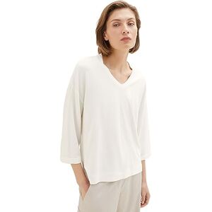 TOM TAILOR Women's 1038166 Basic T-Shirt with 3/4 Sleeves and V-Neck, 10315 Whisper White, XXL TOM TAILOR Women's 1038166 Basic T-Shirt with 3/4 Sleeves and V-Neck, 10315 Whisper White, XXL