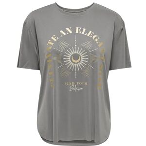 ONLY Women's Onlfree Life S/S Print Top Box JRS T-Shirt, Gray, Large ONLY Women's Onlfree Life S/S Print Top Box JRS T-Shirt, Gray, Large