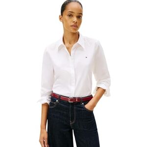 Tommy Hilfiger Women’s Regular Fit Poplin Shirt with Pointed Collar, White (Th Optic White), 34 Tommy Hilfiger Women’s Regular Fit Poplin Shirt with Pointed Collar, White (Th Optic White), 34