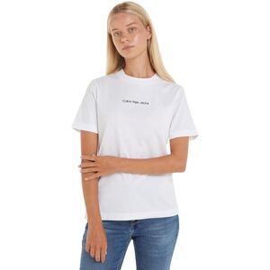 Calvin Klein Jeans Women Short-Sleeve T-Shirt Institutional Straight Crew Neck, White (Bright White), L Calvin Klein Jeans Women Short-Sleeve T-Shirt Institutional Straight Crew Neck, White (Bright White), L