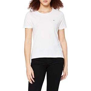 Tommy Jeans Women's Tjw Slim Jersey C Neck T Shirt, White, XS Tommy Jeans Women's Tjw Slim Jersey C Neck T Shirt, White, XS