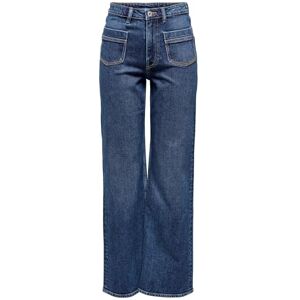 ONLY Women's Onljuicy Life Hw Wide Pocket DNM 521noos Leg Jeans, Dark Medium Blue Denim, 30W x 32L ONLY Women's Onljuicy Life Hw Wide Pocket DNM 521noos Leg Jeans, Dark Medium Blue Denim, 30W x 32L