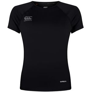 Canterbury Women's Superlight Short Sleeve T-Shirt Training Top Breathable Quick Drying Technical T-Shirt, Black/Gunmetal Grey, 18 Canterbury Women's Superlight Short Sleeve T-Shirt Training Top Breathable Quick Drying Technical T-Shirt, Black/Gunmetal Grey, 18
