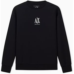 Armani Exchange Women's, Icon project, embroidered logo, crewneck Sweatshirt, Black, XS Armani Exchange Women's, Icon project, embroidered logo, crewneck Sweatshirt, Black, XS