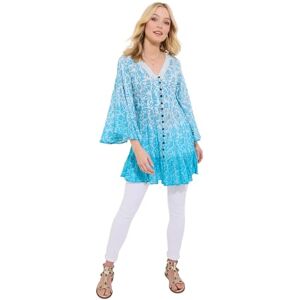 Joe Browns Women's Fashion Ombre Button-Down Boho Blouse, Regular Fit, Blue, UK 16 Joe Browns Women's Fashion Ombre Button-Down Boho Blouse, Regular Fit, Blue, UK 16
