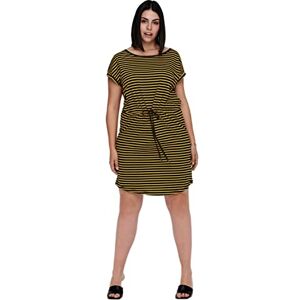 ONLY Carmakoma NOS Women's Carapril Ss Knee Dress Noos, Stripes: Double Yolk Yellow Black, L-50/52 ONLY Carmakoma NOS Women's Carapril Ss Knee Dress Noos, Stripes: Double Yolk Yellow Black, L-50/52