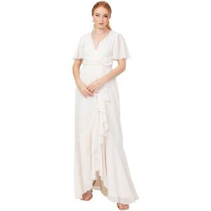 Anaya with Love Women's Maxi Dress Ladies Wrap V-Neck Flutter Sleeve Ruffle A-line Bridesmaid Wedding Guest Occasion Prom Ball Gown Ivory 8 Anaya with Love Women's Maxi Dress Ladies Wrap V-Neck Flutter Sleeve Ruffle A-line Bridesmaid Wedding Guest Occasion Prom Ball Gown Ivory 8