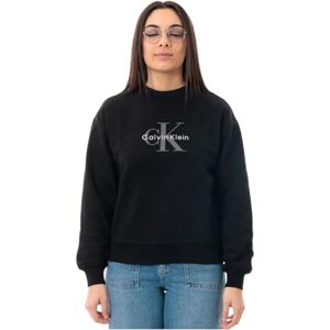 Calvin Klein Women’s Round Neck Monologo French Terry Sweatshirt, Black (Black), XXL Calvin Klein Women’s Round Neck Monologo French Terry Sweatshirt, Black (Black), XXL