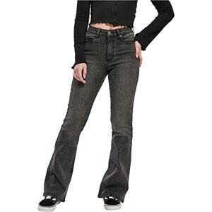 Urban Classics Women's Ladies High Waist Flared Denim Pants Jeans, Black Heavy Acid Washed, 28 Urban Classics Women's Ladies High Waist Flared Denim Pants Jeans, Black Heavy Acid Washed, 28