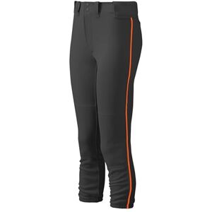 Mizuno Adult Women's Belted Piped Fastpitch Softball Pant, Black-Orange, X-Small Mizuno Adult Women's Belted Piped Fastpitch Softball Pant, Black-Orange, X-Small