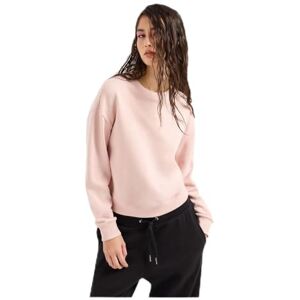 Armani Exchange Women's Sustainable, Small Front Logo, Ribbed Cuffs Sweatshirt, Milk Punch, S Armani Exchange Women's Sustainable, Small Front Logo, Ribbed Cuffs Sweatshirt, Milk Punch, S