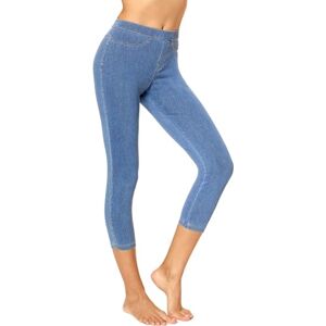 No Nonsense Women's Classic Denim Capri Leggings with Pockets, Light Denim, Large No Nonsense Women's Classic Denim Capri Leggings with Pockets, Light Denim, Large