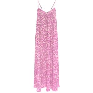ONLY Women's Onlnova Life Vis Roxy Long Dress AOP, Shocking Pink, M ONLY Women's Onlnova Life Vis Roxy Long Dress AOP, Shocking Pink, M