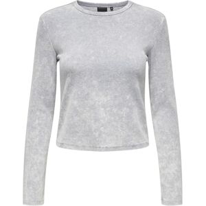 ONLY Women's Onlviol Life LS Rib T-Shirt Xt WVN Top, Light Grey Mix, Large ONLY Women's Onlviol Life LS Rib T-Shirt Xt WVN Top, Light Grey Mix, Large