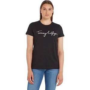 Tommy Hilfiger Women's Heritage Crew Neck Graphic Tee Ww0ww24967 T-Shirt, Schwarz (Masters Black 017), L Tommy Hilfiger Women's Heritage Crew Neck Graphic Tee Ww0ww24967 T-Shirt, Schwarz (Masters Black 017), L