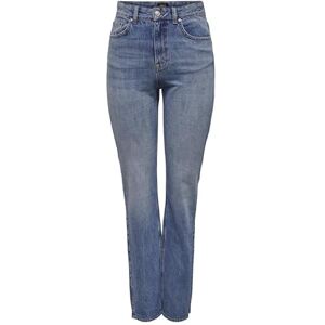 ONLY Women's Onlbillie Ex Hw Straight Slit DNM Dot908 Jeans, Light Medium Blue Denim, 27W x 32L ONLY Women's Onlbillie Ex Hw Straight Slit DNM Dot908 Jeans, Light Medium Blue Denim, 27W x 32L