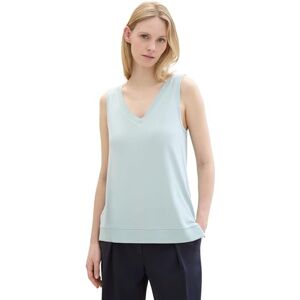 TOM TAILOR Women's Basic Tank Top with Ribbed Details, 30463 Dusty Mint Blue, S TOM TAILOR Women's Basic Tank Top with Ribbed Details, 30463 Dusty Mint Blue, S