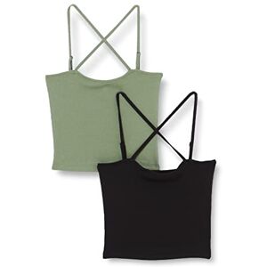 ONLY Pieces Women's Onlnulan Rib S/L Cross Top Cs JRS Pack of 2, Black/Pack:Laurel Wreath, S ONLY Pieces Women's Onlnulan Rib S/L Cross Top Cs JRS Pack of 2, Black/Pack:Laurel Wreath, S